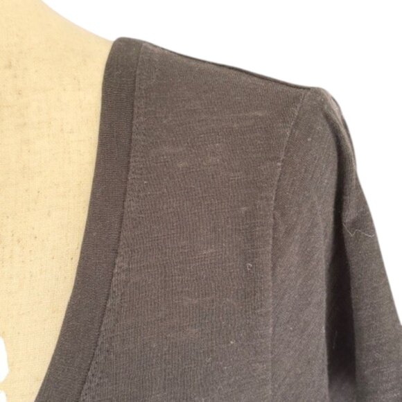 Eileen Fisher Black Slubby Organic Cotton Jersey Scoop Neck Hi Low Hem Med EUC - Picture 2 of 9